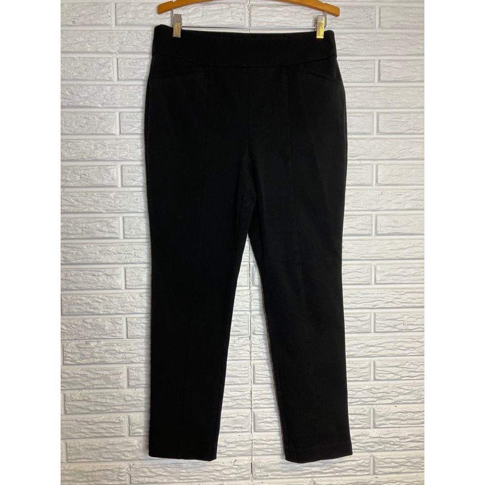 Chico's So Slimming‎ Pants Women 1.5 Short Black Excellent Pintuck Pull On